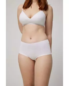 Высокие трусы из органического хлопка с декоративной эластичной деталью. Коллекция Лапуренсе Ysabel Mora, белый