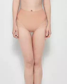 Высокие трусы с бесшовным эффектом запаха Gisela, цвет Natural