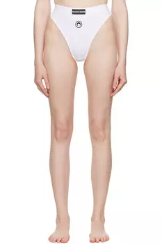 Высокие трусы с логотипом Moon в растягивающемся джерси Marine Serre, белый