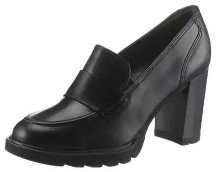 Высокие туфли-лодочки Paul Green, без шнуровки, блочный каблук, низкая обувь, с эластичной вставкой по бокам, черный