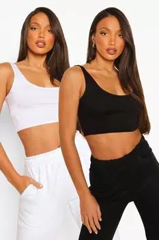 Высокие укороченные топы, 2 пакета Boohoo, разноцветный