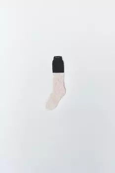 Высокие вязаные носки ZARA, цвет greys