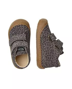 Высокие замшевые кроссовки Girl's First Steps с принтом Naturino, темно-серый