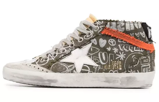 Высокие женские кеды Golden Goose с принтом, разноцветный