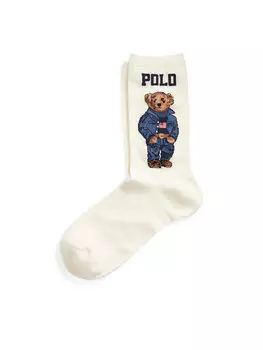 Высокие женские носки Polo Ralph Lauren, белый