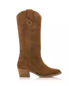 Высокие женские сапоги в стиле кантри из замшевой кожи Mustang, коричневый