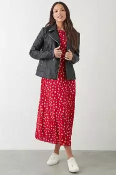 Высокий байкер из искусственной кожи Dorothy Perkins, черный