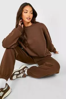 Высокий базовый свитер оверсайз Boohoo, шоколадный