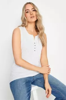 Высокий хлопковый топ на пуговицах Lts Long Tall Sally, белый