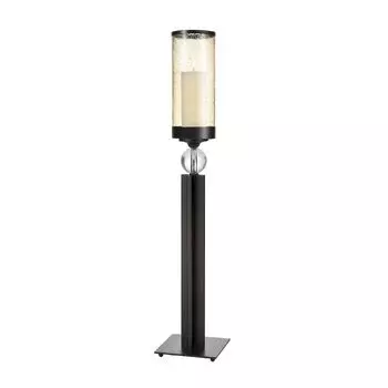 Высокий подсвечник ручной работы из бронзы и янтаря высотой 37 дюймов