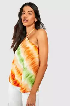 Высокий шарф с принтом tie dye укороченный топ Boohoo, разноцветный