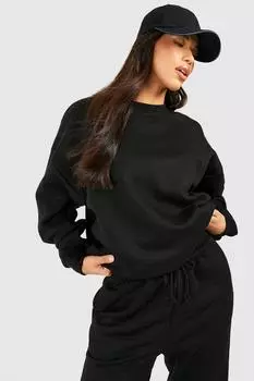 Высокий свитшот оверсайз Boohoo, черный
