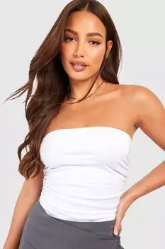 Высокий топ из хлопка со сборками Boohoo, белый