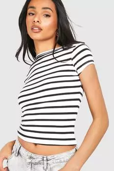 Высокий топ премиум-класса Supersoft в полоску с разрезным вырезом boohoo, белый