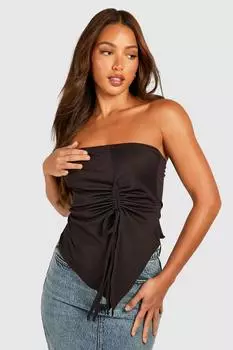 Высокий топ-тюбик со сборами в ребрутку Boohoo, шоколадный