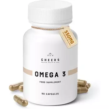 Высокоэффективный рыбий жир Omega 3, 90 капсул, 550 мг EPA и DHA, поддержка иммунитета и здоровья сердца Cheers