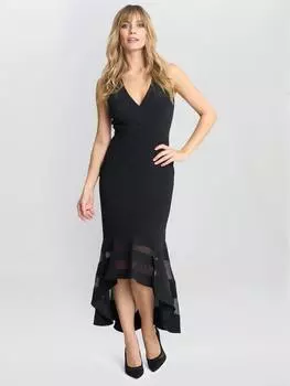 Высокое низкое платье русалки Gina Bacconi, черный
