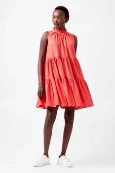 Высокое платье из поплина эпохи French Connection, красный