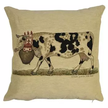 Высококачественная деревенская подушка GOBELIN с тиком 45 x 45 см, коровьи пятна Almabtrieb Windschief Living