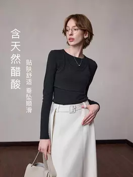 Высококачественная трикотажная рубашка Mslan базовая, углеродная зола