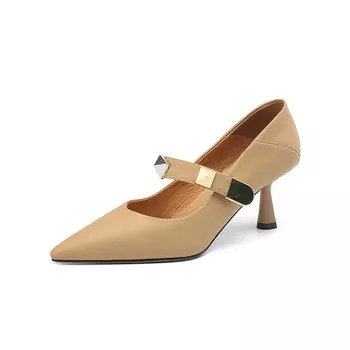 Высококачественные туфли ручной работы на высоком каблуке для женщин Catlv1=Shoes, цвет Apricot