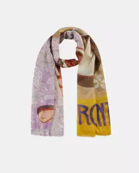 Высококачественный шарф из хлопковой смеси с рисунком круассана Codello, бежевый