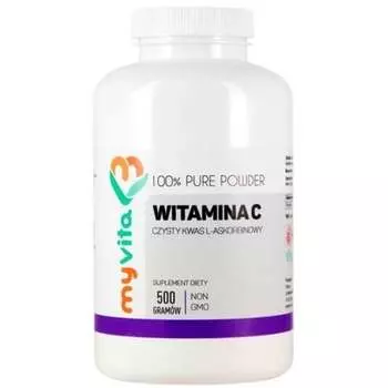 Высококачественный витамин С L-аскорбиновая кислота 500 г - сделано в Польше, Myvita