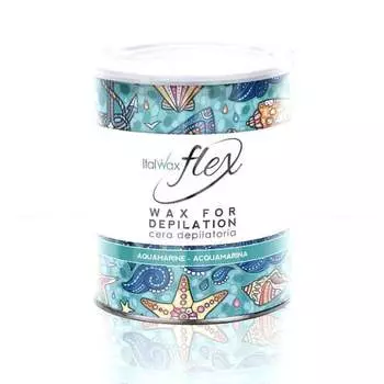 Высокопластичный прозрачный воск с диоксидом титана для депиляции в банке 800мл для депиляции больших участков волос ItalWax Flex Aquamarine