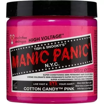 Высоковольтная классическая кремовая краска для волос с сахарной ватой, 8 унций, розовая, Manic Panic