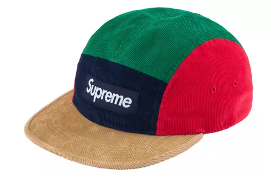 Кепка Supreme Corduroy Camp, зеленый / красный
