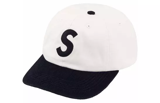 Кепка Supreme 2 Tone S Logo, белый / черный
