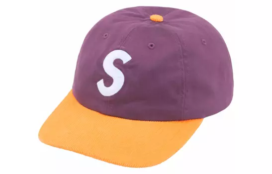 Кепка Supreme 2 Tone S Logo, фиолетовый / желтый