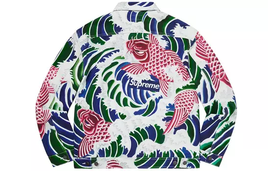 Куртка Supreme с принтом, черный / золотой