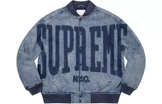 Куртка Supreme Washed Knockout на пуговицах, синий