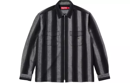 Рубашка Supreme Stripe Flannel Zip Up, черный