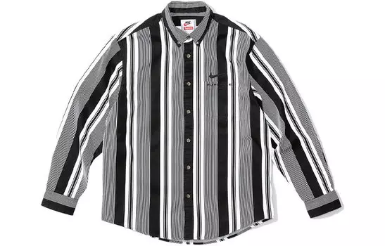 Рубашка Supreme Nike в полоску, черный / белый