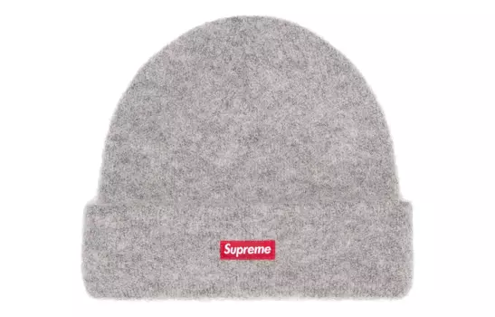 Шапка Supreme Mohair с логотипом, серый