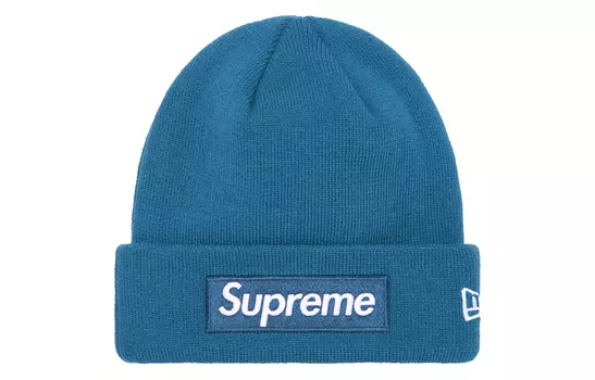 Шапка Supreme New Era с логотипом, синий