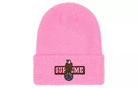 Шапка Supreme с принтом, розовый