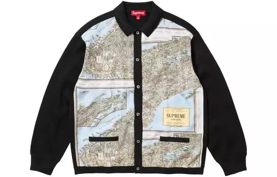 Кардиган Supreme Silk Map, черный
