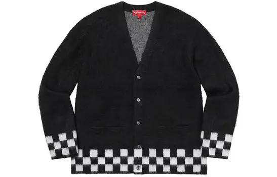Кардиган Supreme Brushed Checkerboard, коричневый
