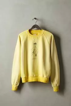 Выстиранная графическая толстовка x sr_a ZARA, желтый