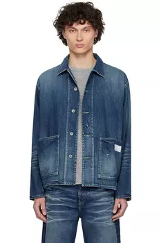 Выстиранная облегченная комбинезонная джинсовая куртка Neighborhood, индиго