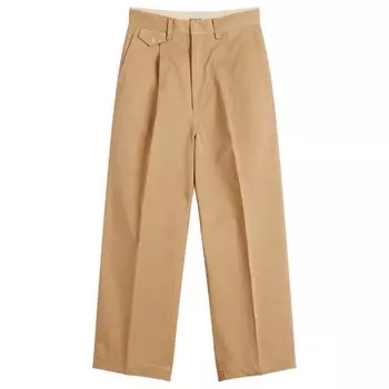 Выстиранные брюки-чинос Finx с одной защипкой Auralee, коричневый