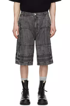 Выстиранные длинные джинсовые шорты Juun.J, черный