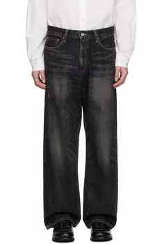 Выстиранные джинсы dp wide Neighborhood, черный