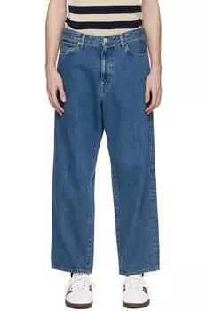 Выстиранные джинсы Wacko Maria, индиго