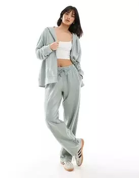 Выстиранные шалфейные джоггеры прямого кроя ASOS