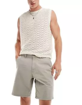 Выстиранные шорты чинос цвета светлого камня River Island