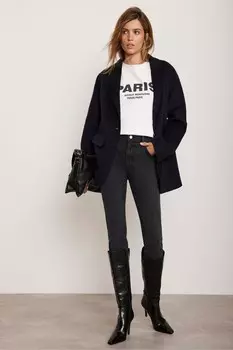 Выстиранные узкие джинсы Mint Velvet, черный